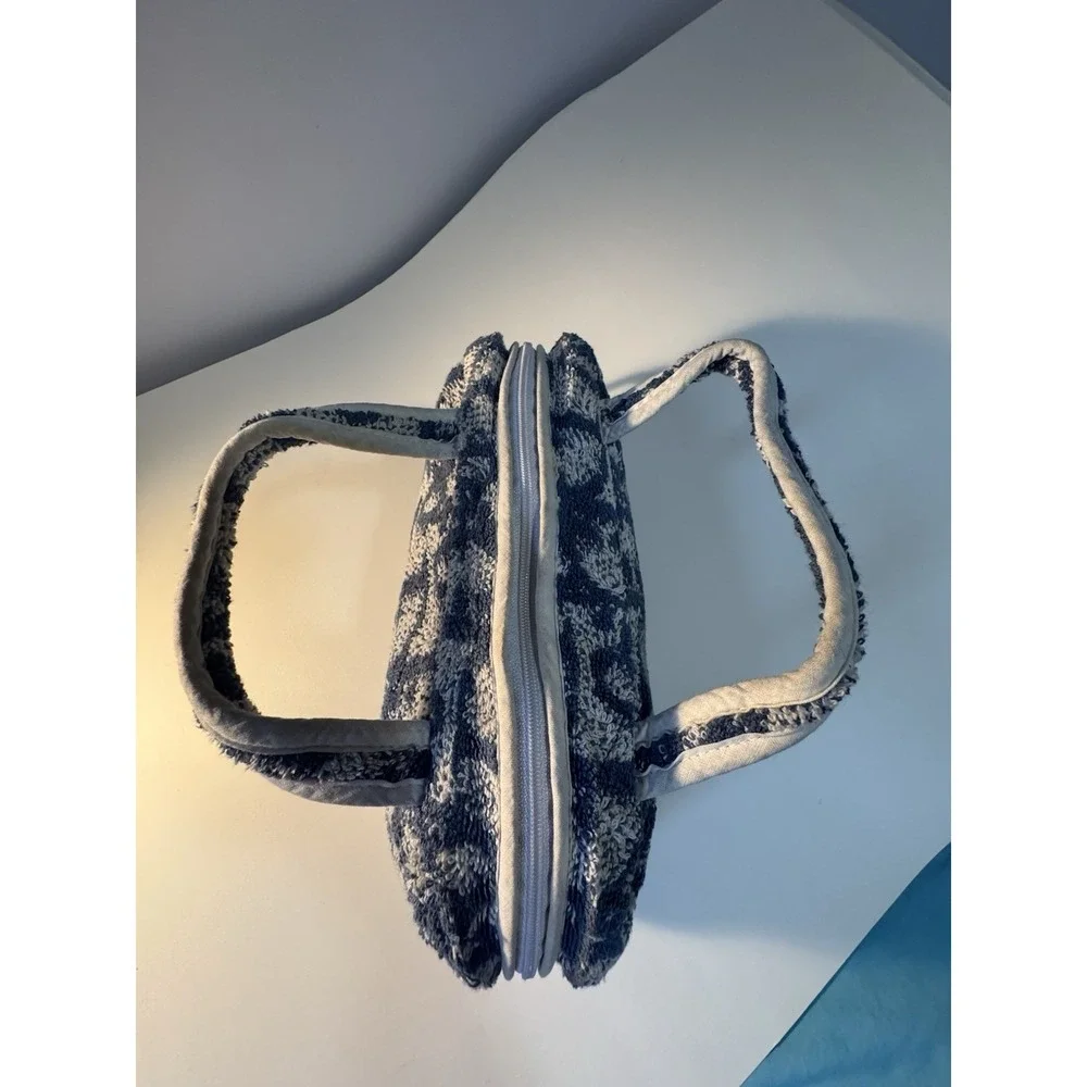 Vintage Christian Dior Trotter Bag John Galliano Blue Monogram Terry Cloth Pouch